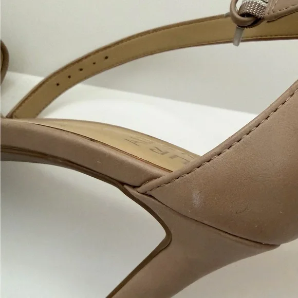 Naturalizer Nude Strappy Heels | LEAH Ankle Strap Sandals | Size 8M - Picture 8 of 11